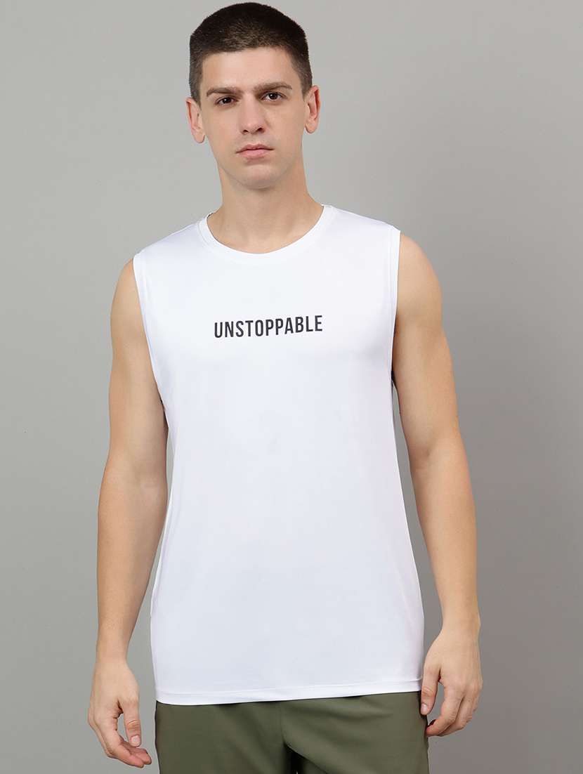 men typographic sleeveless vest