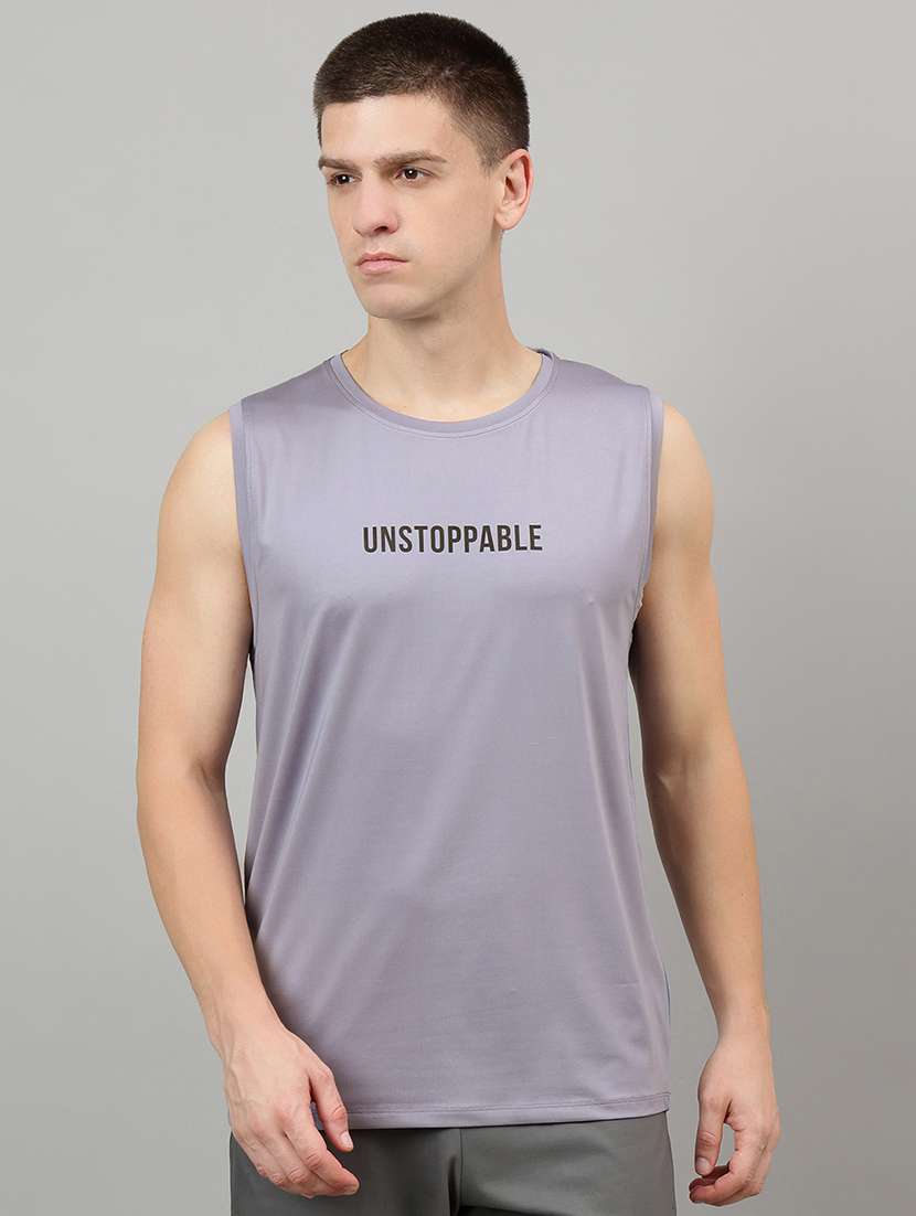 men typographic sleeveless vest