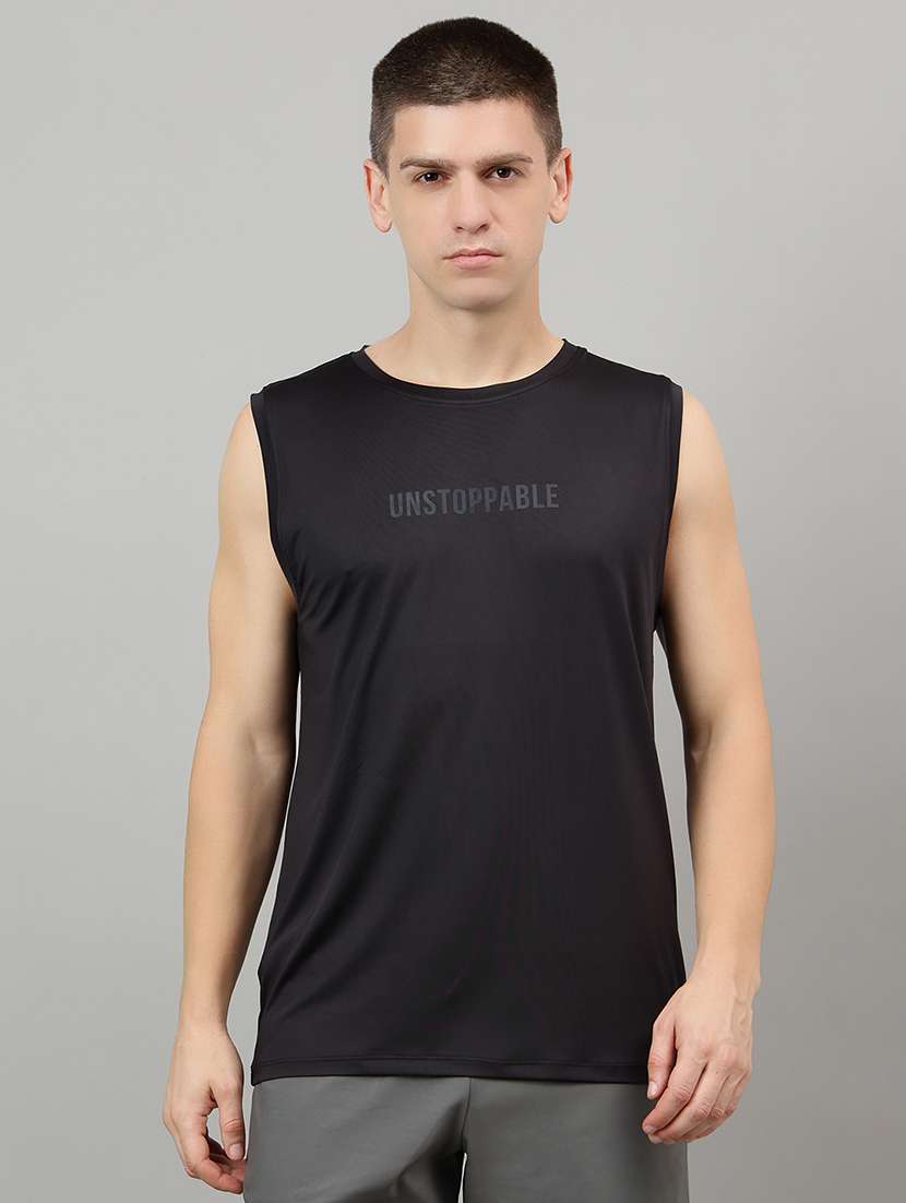men typographic sleeveless vest