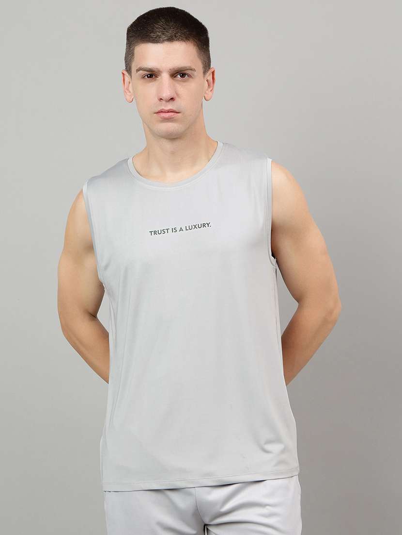 men typographic sleeveless vest