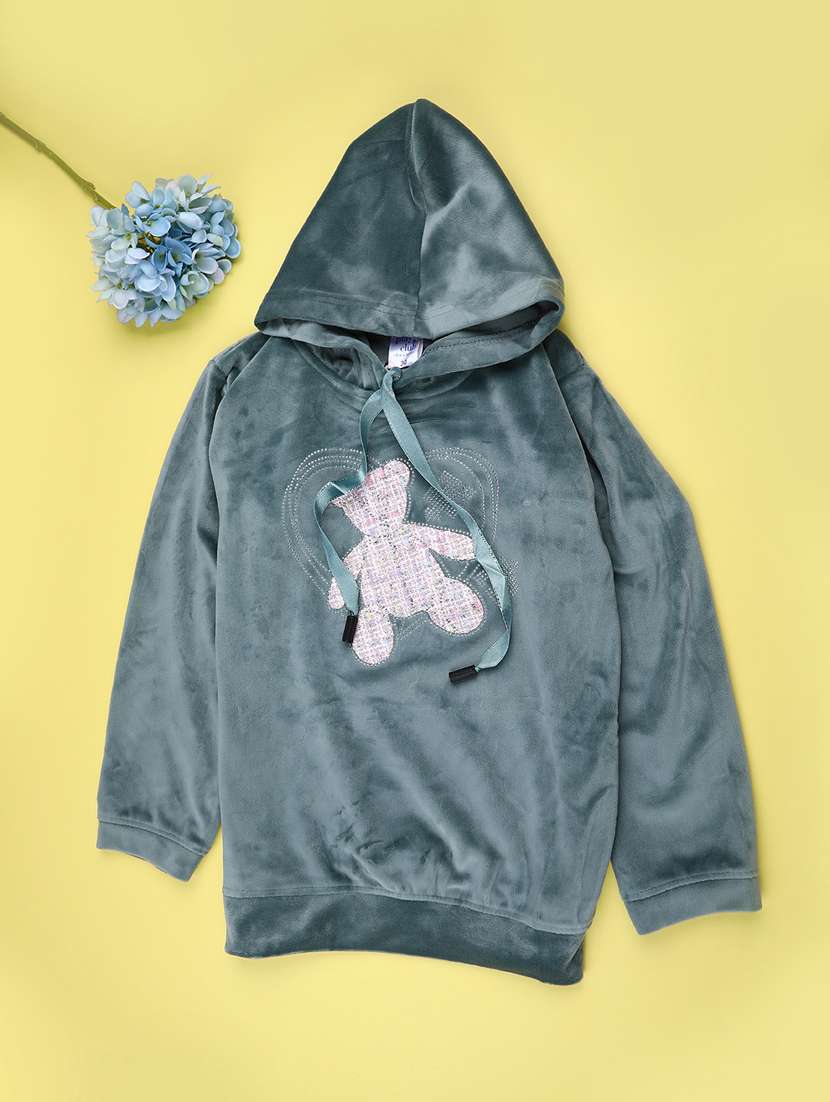 girls long sleeve hooded sweatshirt