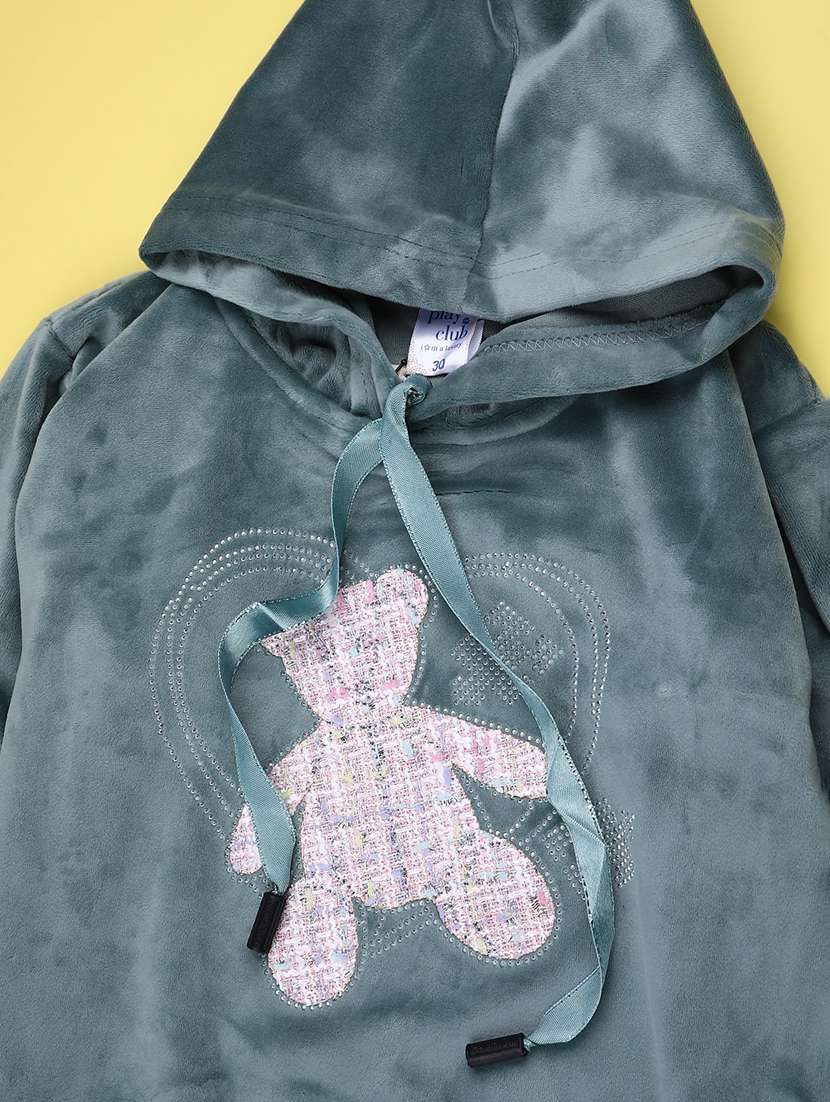 Girls Long Sleeve Hooded Sweatshirt - 22219569 -  Standard Image - 3