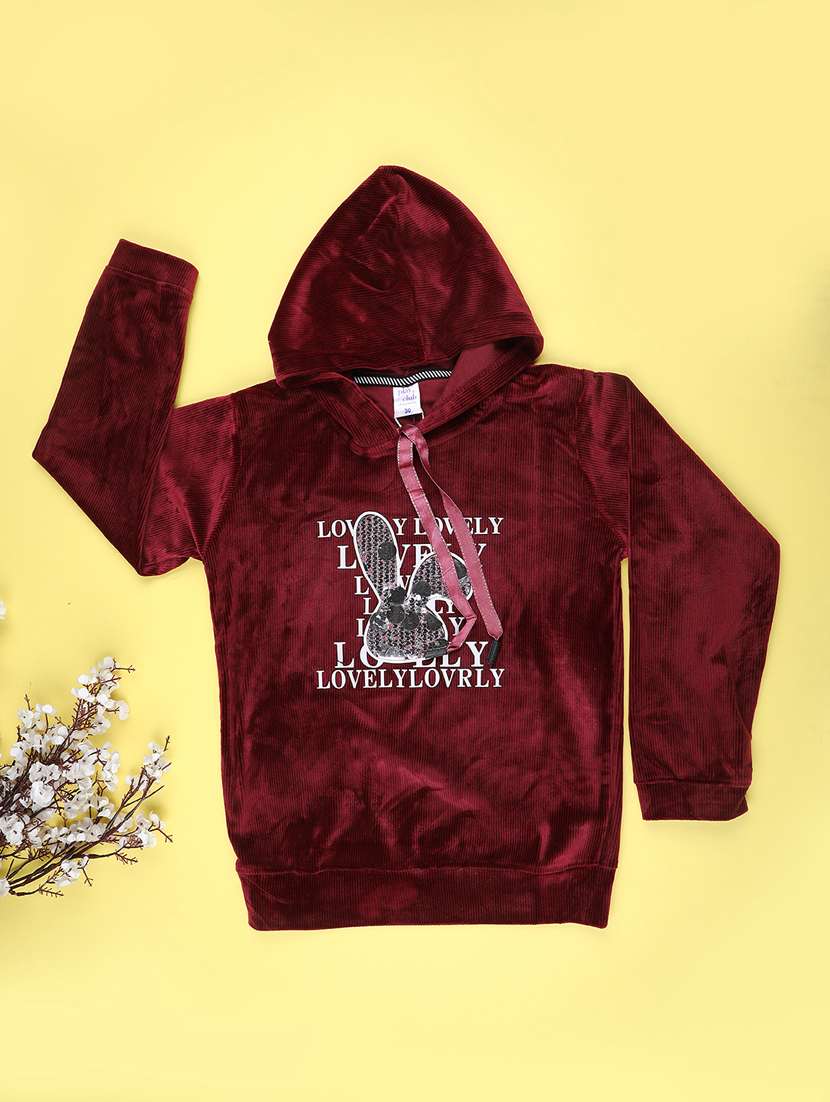 girls long sleeve hooded sweatshirt