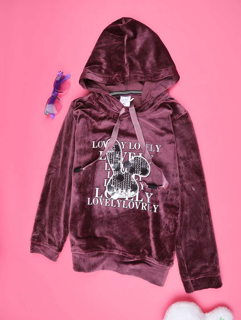 girls long sleeve hooded sweatshirt