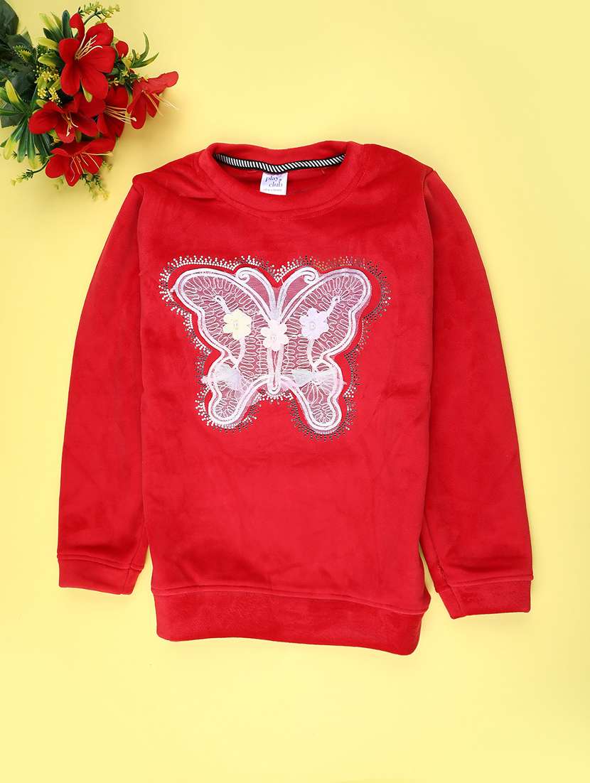 girls round neck long sleeve sweatshirt