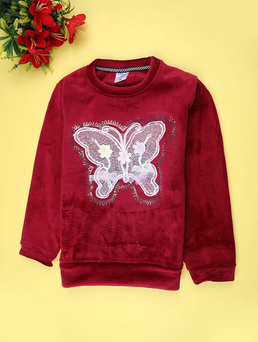 girls round neck long sleeve sweatshirt