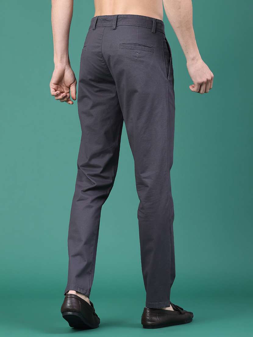 men solid mid rise chinos casual trouser - 22219633 -  Standard Image - 3