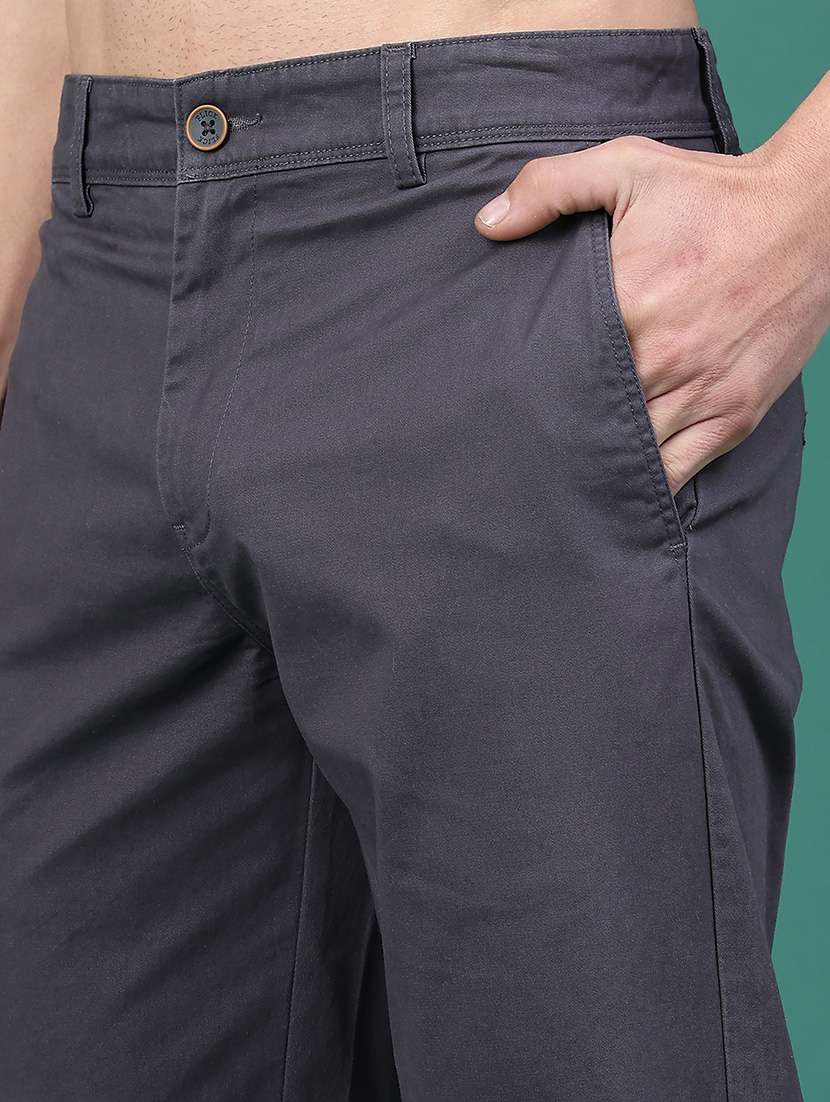 men solid mid rise chinos casual trouser - 22219633 -  Standard Image - 5