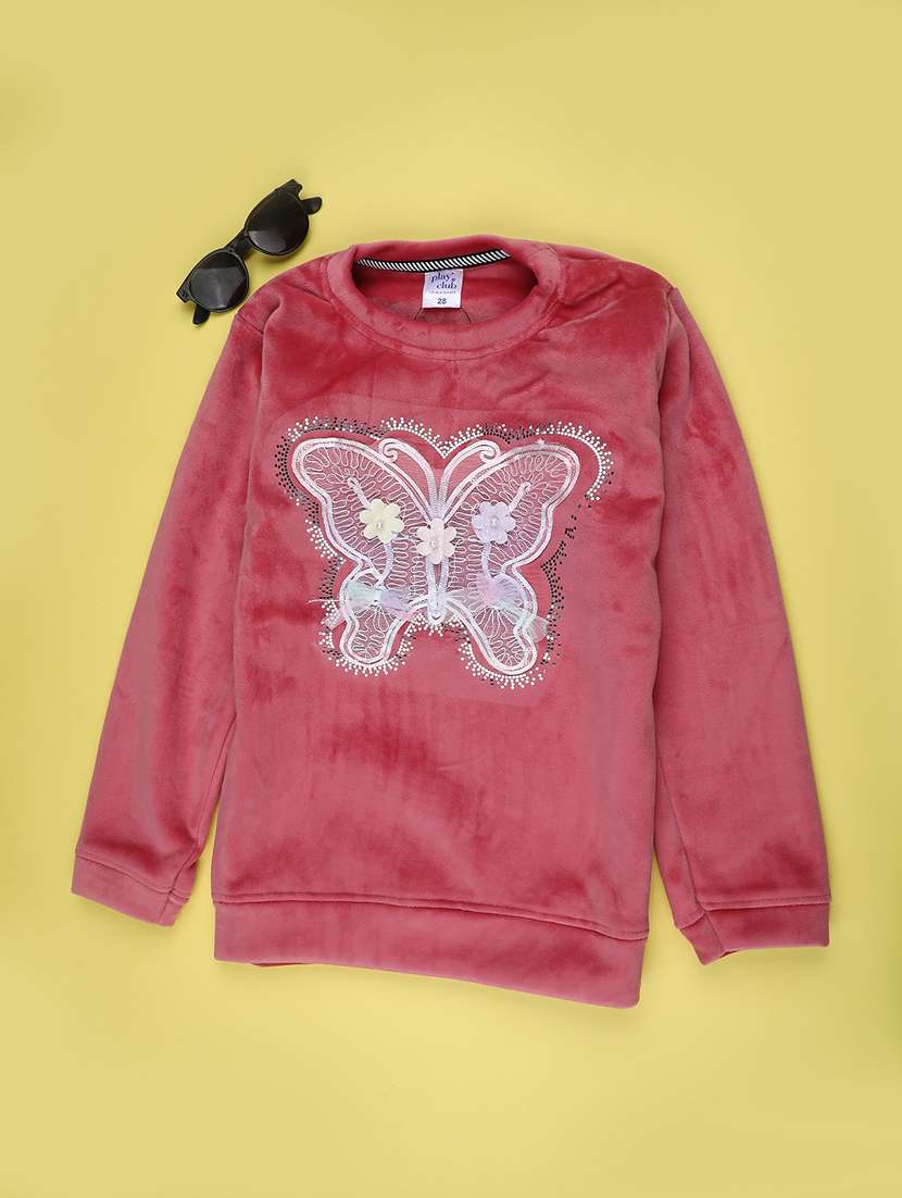 girls round neck long sleeve sweatshirt