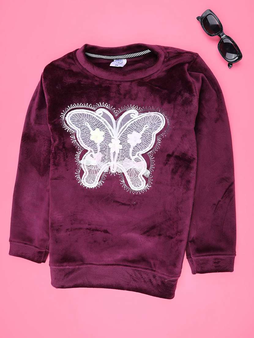 girls round neck long sleeve sweatshirt