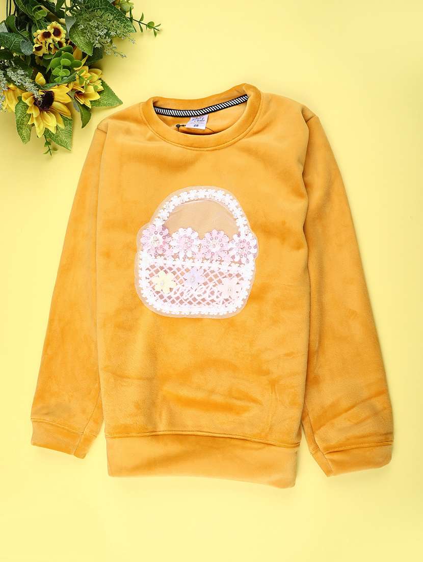 girls round neck long sleeve sweatshirt