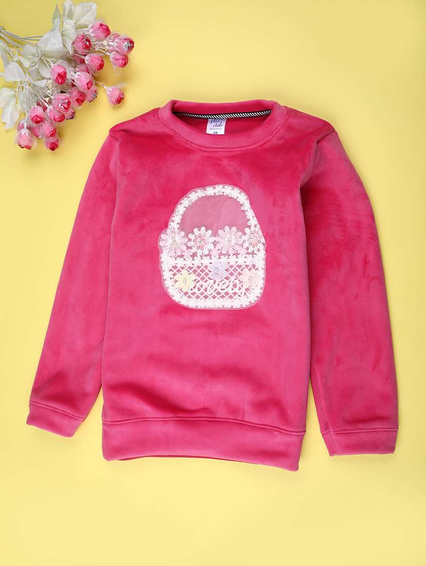 girls round neck long sleeve sweatshirt