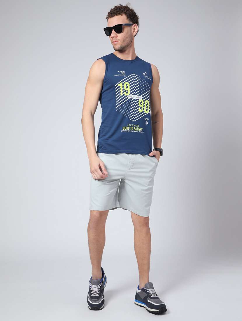 men solid mid rise regular fit shorts - 22219693 -  Standard Image - 5