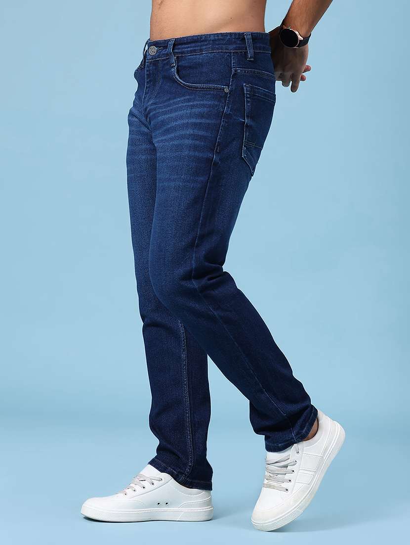 Men Washed Mid Rise Full Length Slim Fit Jeans - 22219716 -  Standard Image - 3