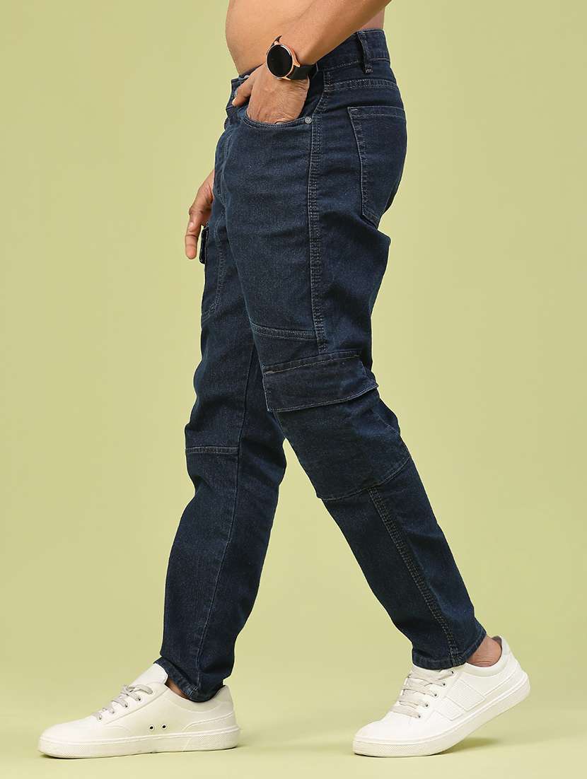 men solid mid rise regular fit cargo  - 22219723 -  Standard Image - 3