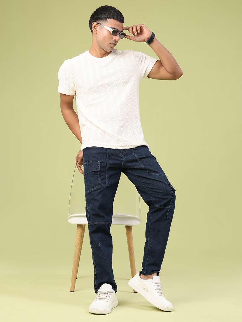 men solid mid rise regular fit cargo  - 22219723 -  Standard Image - 5