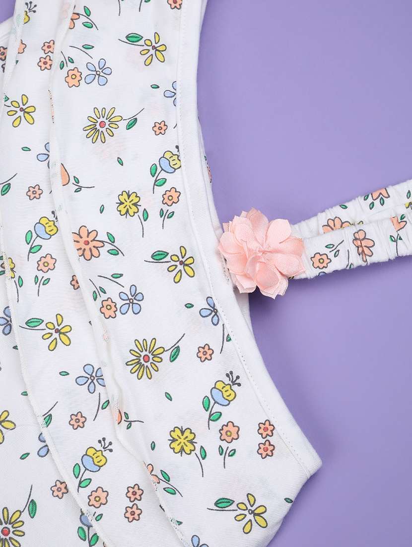 girls floral print single shoulder frock - 22219746 -  Standard Image - 3