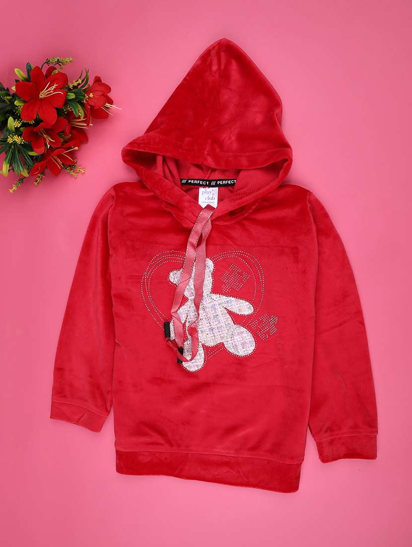 girls long sleeve hooded sweatshirt