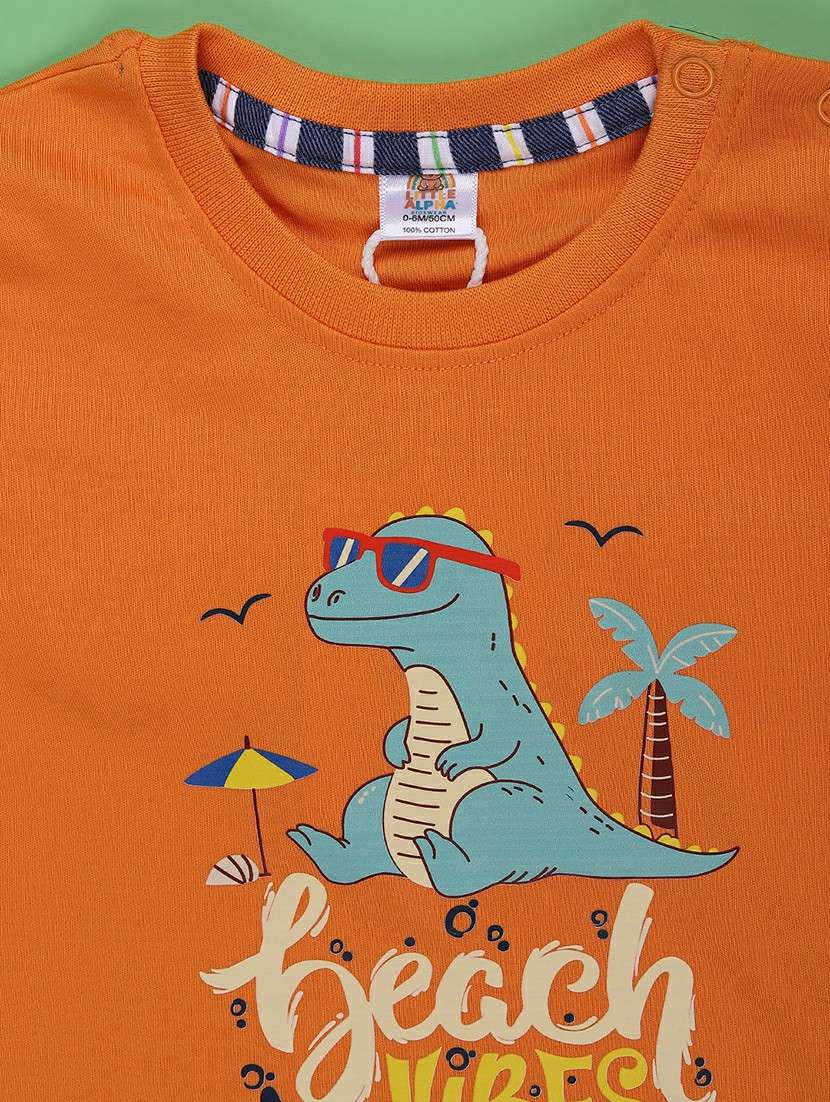 boys printed round neck co-ord set - 22219760 -  Standard Image - 3