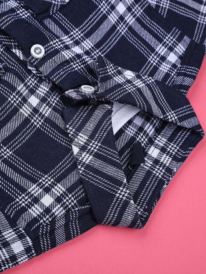 boys checkered shirt & shorts co-ords set - 22219815 -  Standard Image - 3