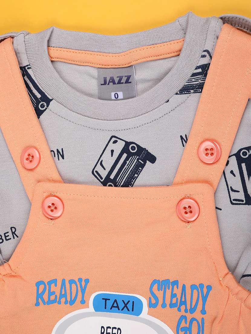 boys printed round neck dungaree - 22219838 -  Standard Image - 3