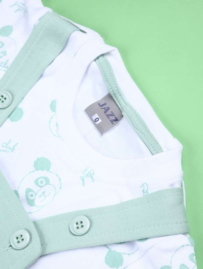 kids printed t-shirt with dungree set - 22219843 -  Standard Image - 3