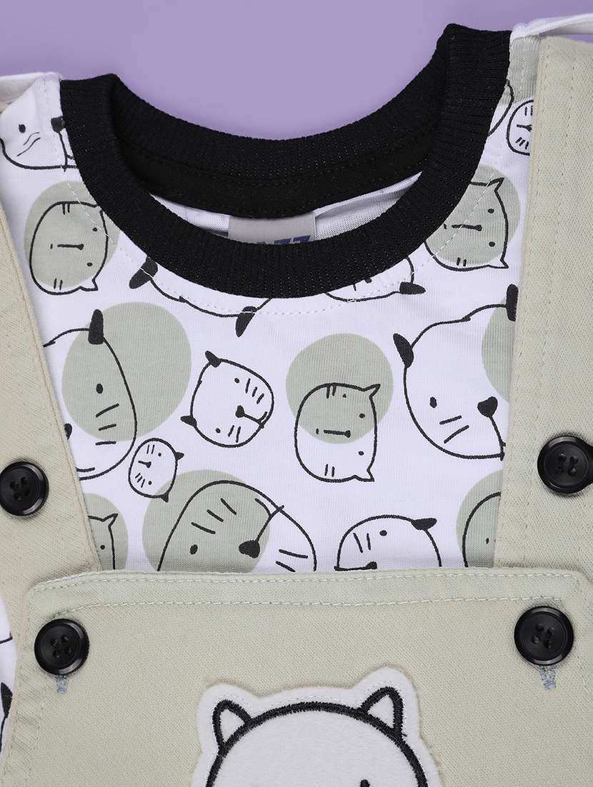 boys printed t-shirt and dungree set - 22219860 -  Standard Image - 3