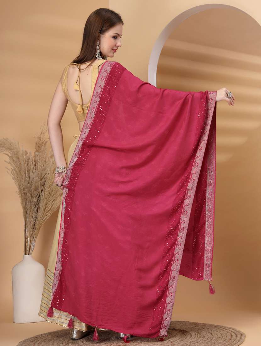 women self design embellished dupatta - 22219869 -  Standard Image - 3