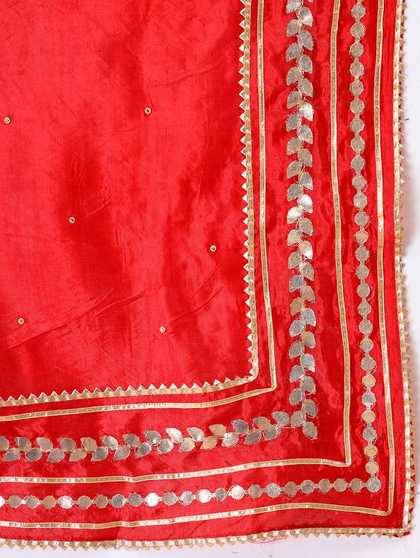 women solid with work gota work dupatta - 22219874 -  Standard Image - 5