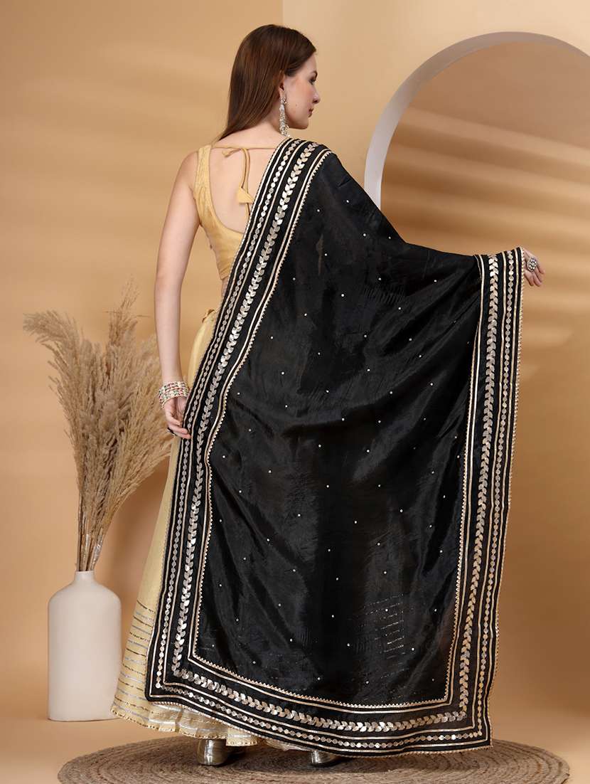 women solid with work gota work dupatta - 22219875 -  Standard Image - 3