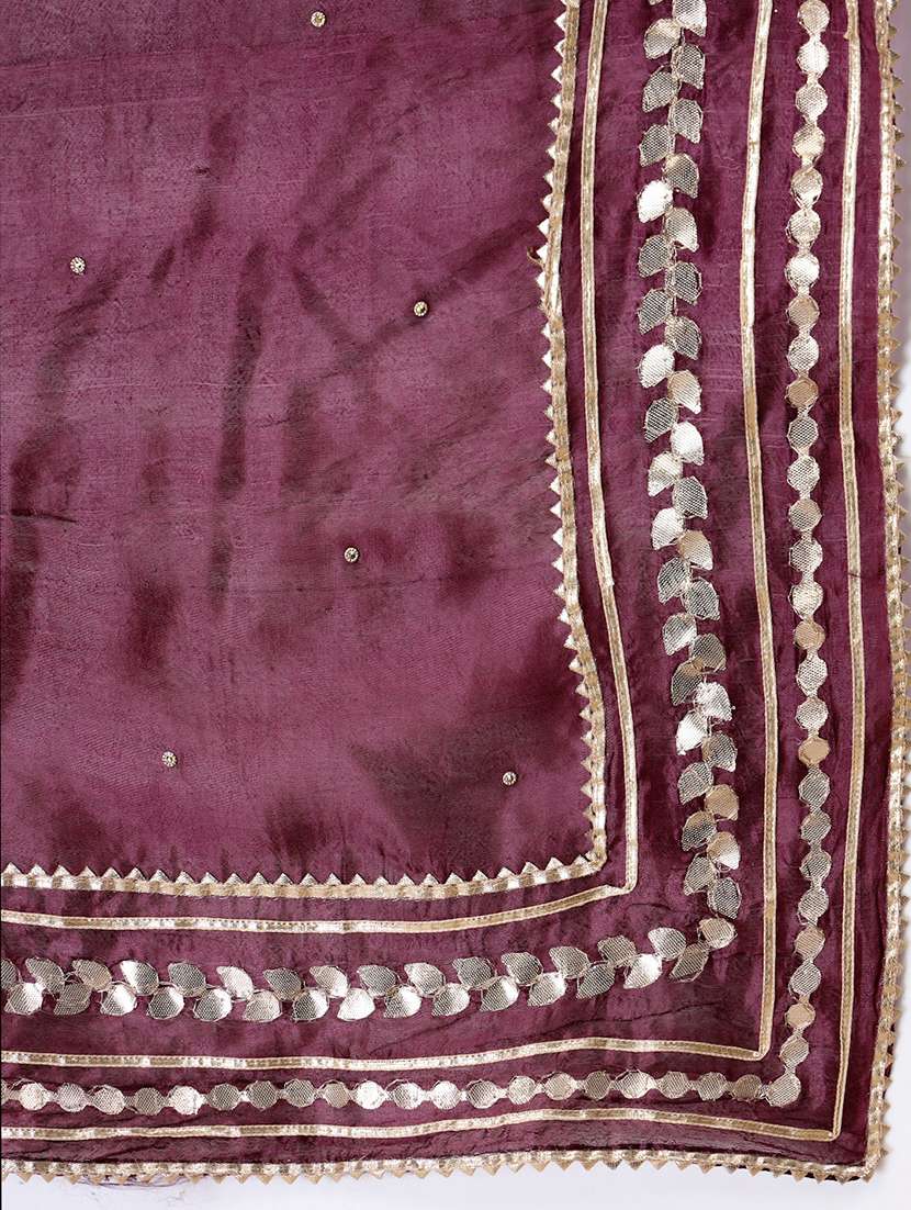 women solid with work gota work dupatta - 22219877 -  Standard Image - 5