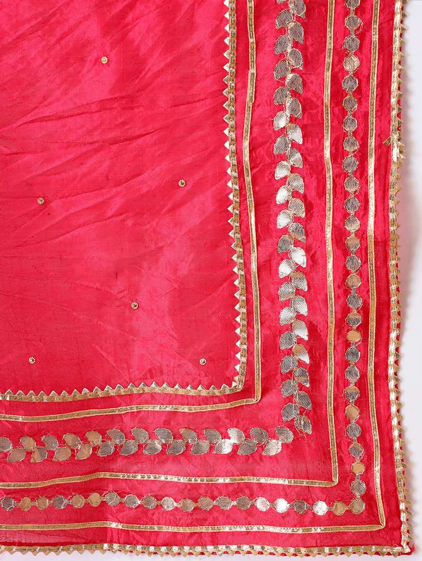 women solid with work gota work dupatta - 22219879 -  Standard Image - 5