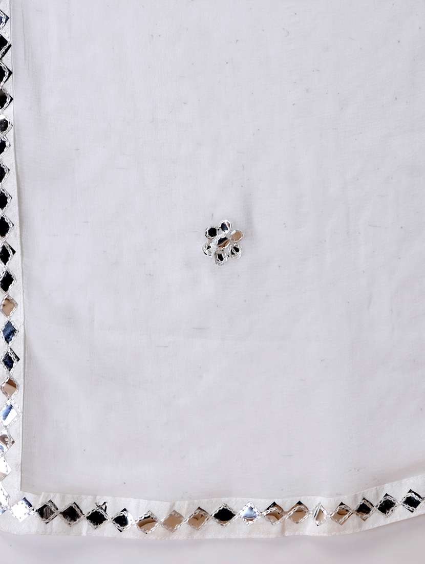 women solid with work mirror work dupatta - 22219880 -  Standard Image - 5