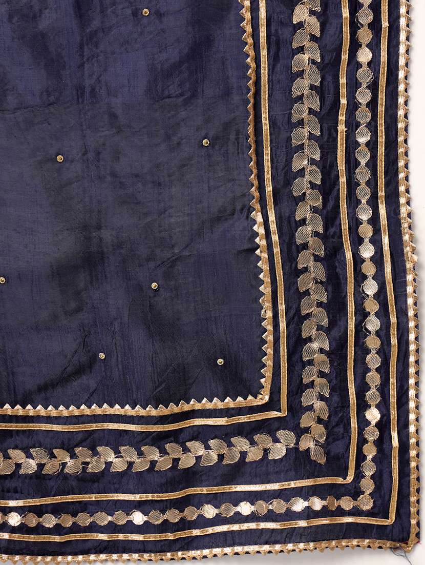 women solid with work gota work dupatta - 22219882 -  Standard Image - 5