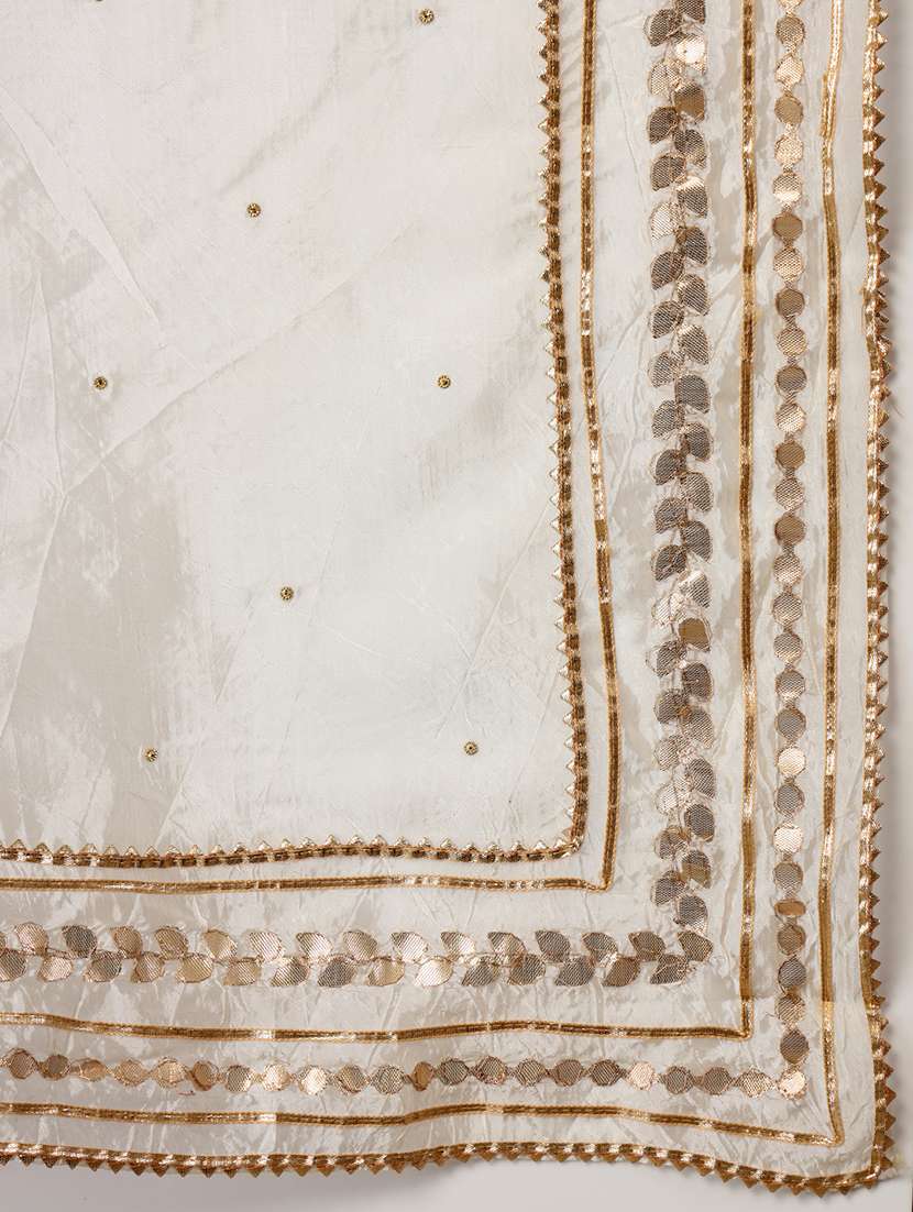 women solid with work gota work dupatta - 22219884 -  Standard Image - 5