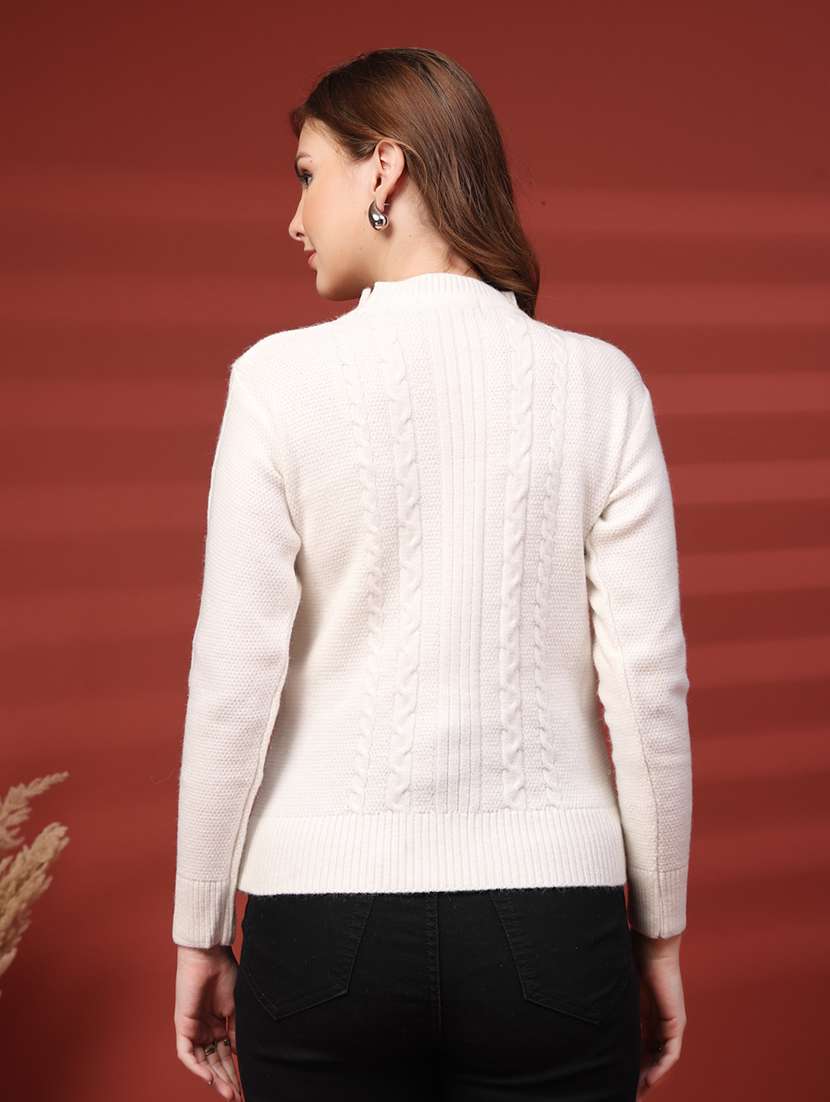 women self design long sleeve pullover - 22219888 -  Standard Image - 3