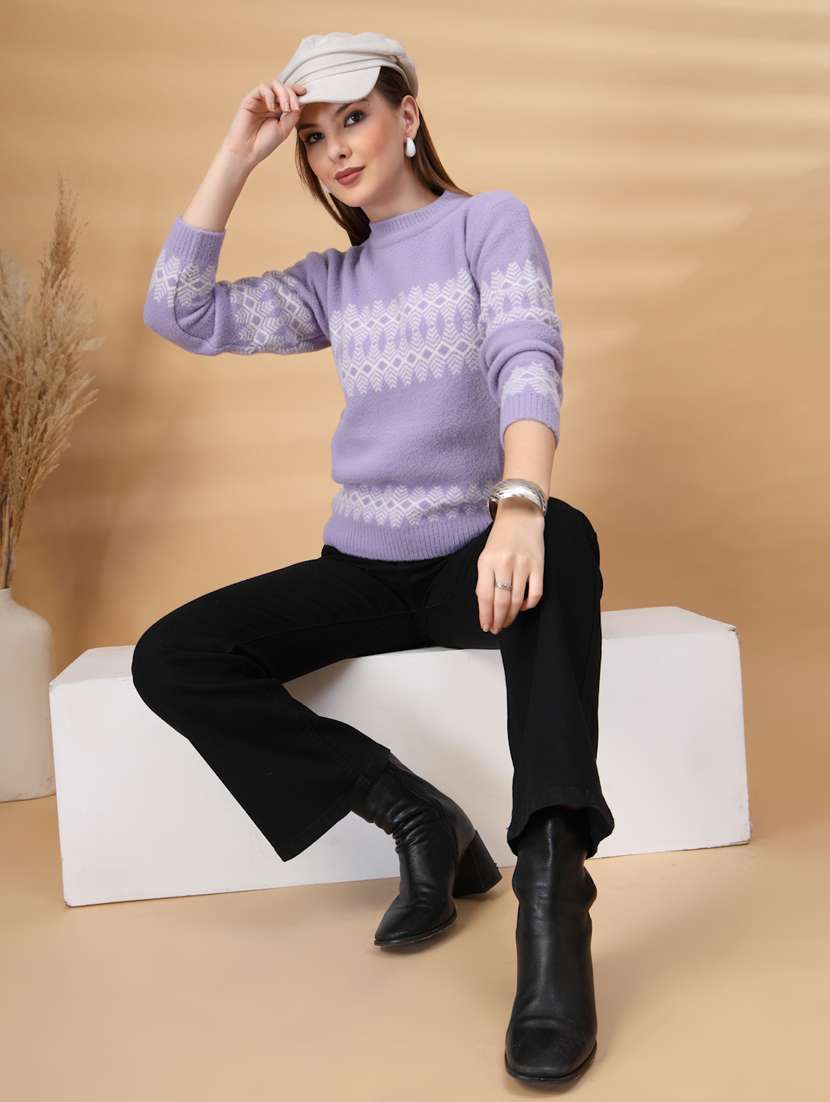 women self design long sleeve pullover - 22219895 -  Standard Image - 5