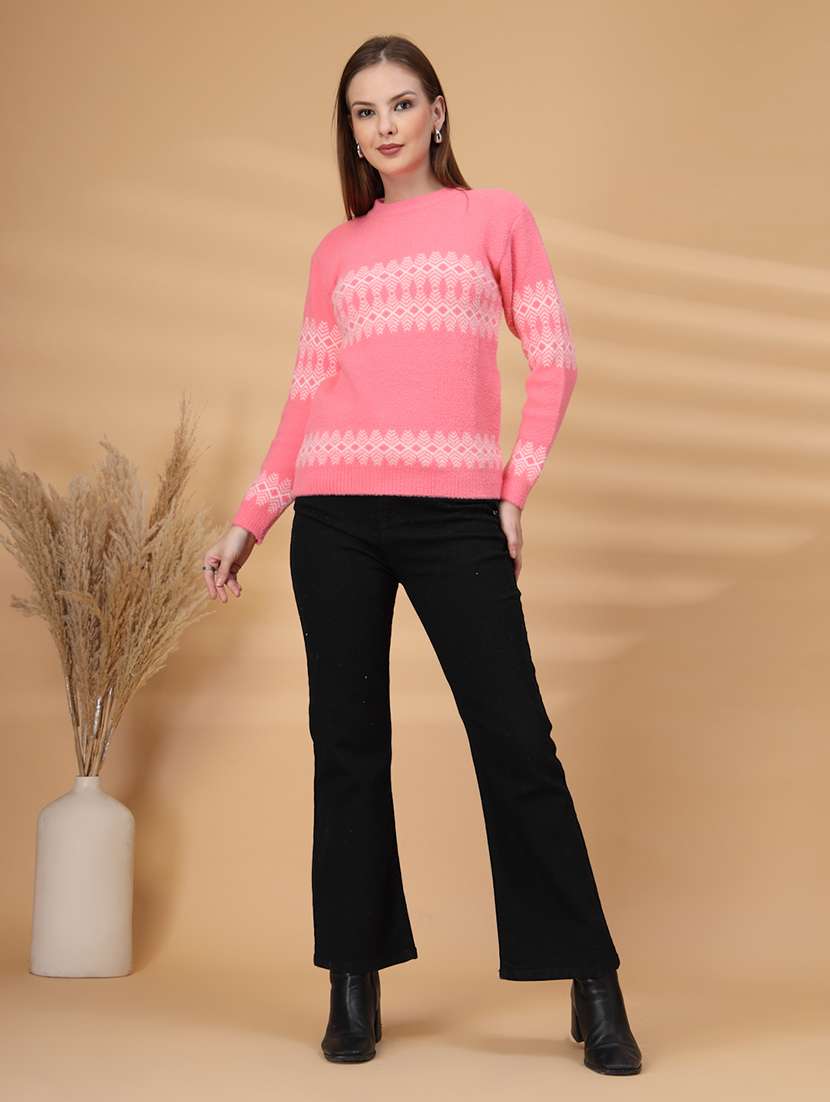 women self design long sleeve pullover - 22219896 -  Standard Image - 5