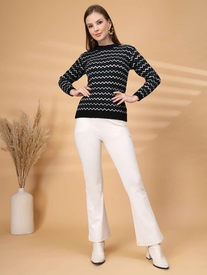 women chevron long sleeve pullover - 22219898 -  Standard Image - 5