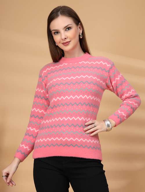 women chevron long sleeve pullover - 22219900 -  Standard Image - 0