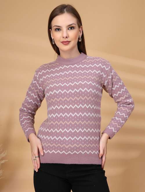 women chevron long sleeve pullover - 22219901 -  Standard Image - 0
