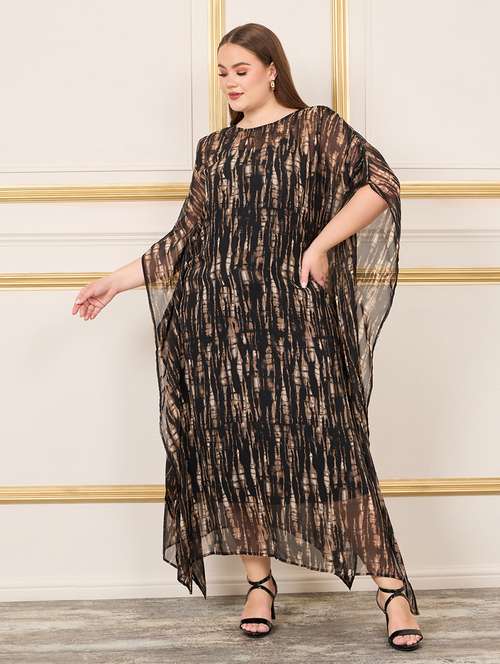 women printed kimono sleeve kaftan dress - 22219905 -  Standard Image - 0