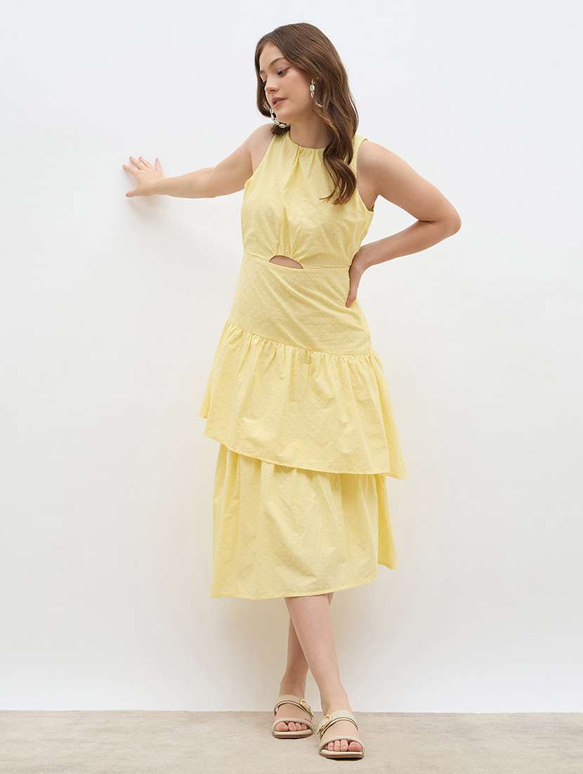 women solid sleeveless layered dress - 22219910 -  Standard Image - 3