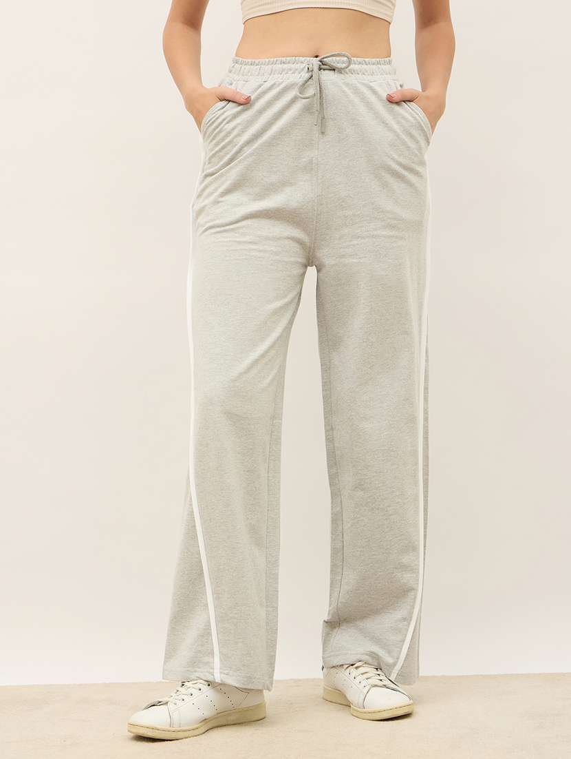 women solid high rise relaxed fit track pant - 22219922 -  Zoom Image - 0