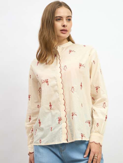 women embroidered long sleeve shirt top - 22219944 -  Standard Image - 0