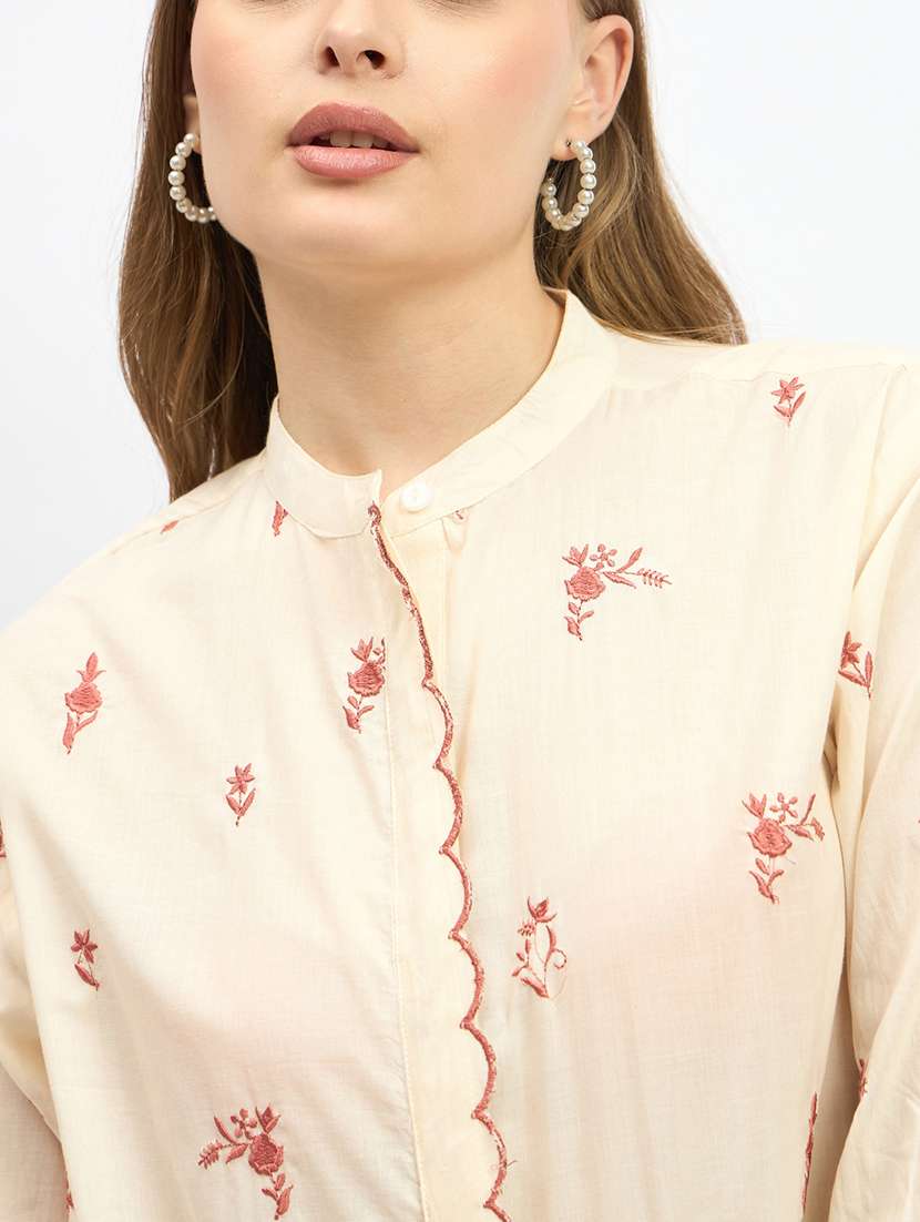 women embroidered long sleeve shirt top - 22219944 -  Standard Image - 5