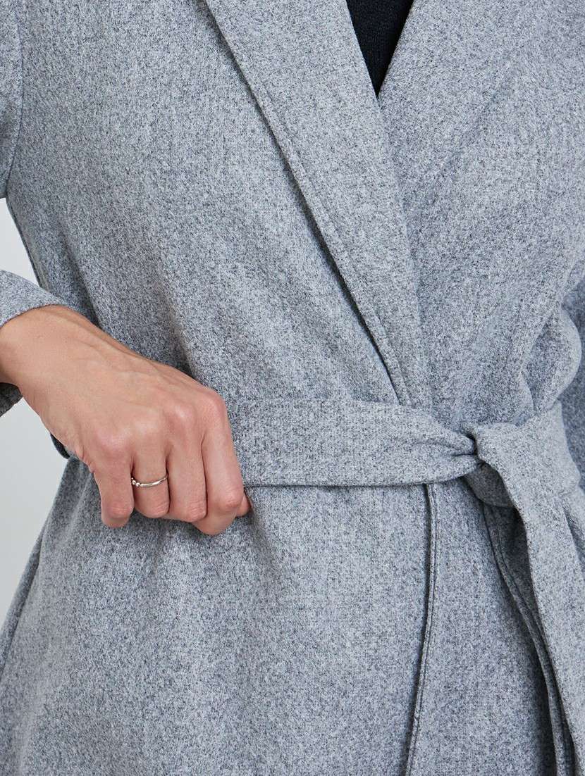 women solid long sleeve trench coat - 22219963 -  Standard Image - 3