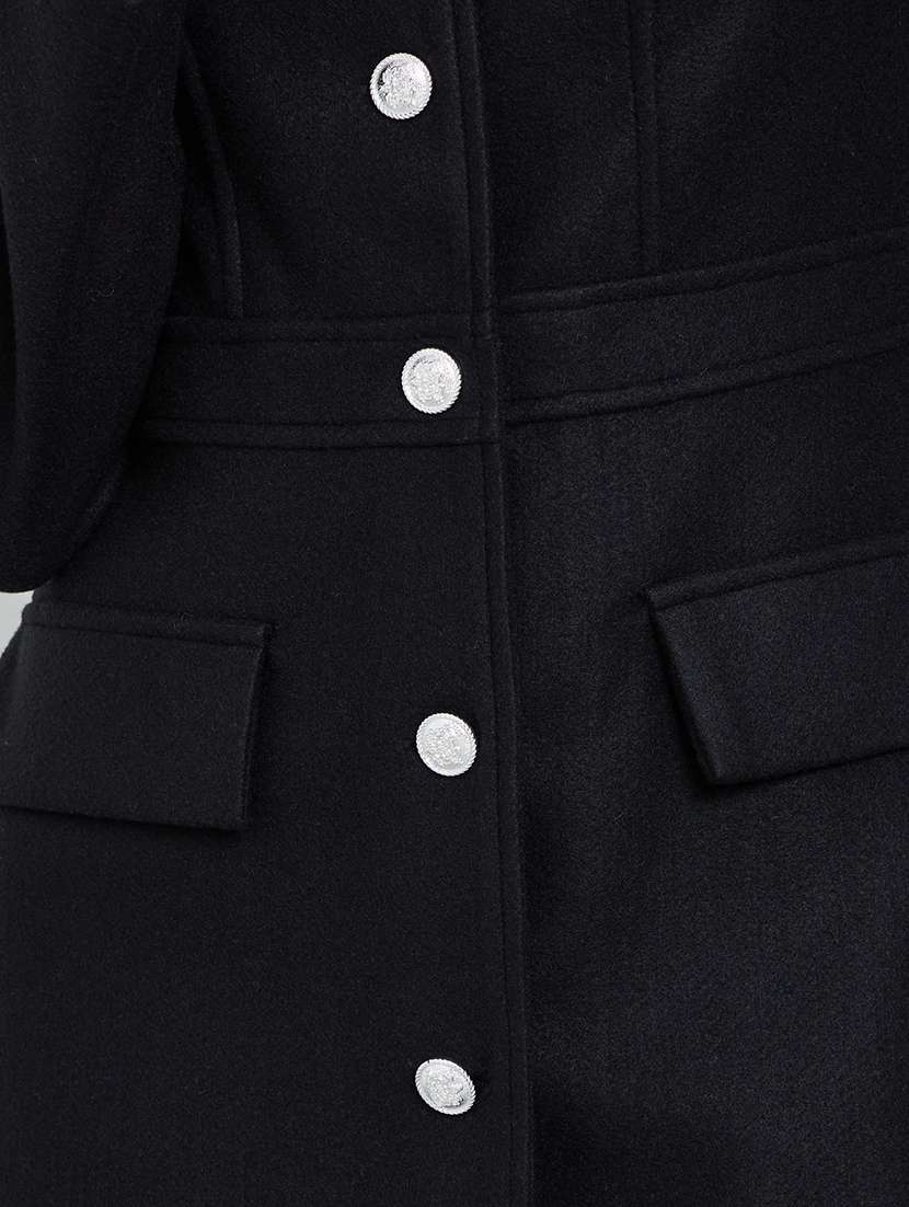 women solid long sleeve trench coat - 22219964 -  Standard Image - 3