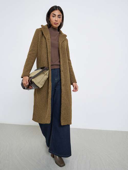 women solid long sleeve trench coat - 22219967 -  Standard Image - 0
