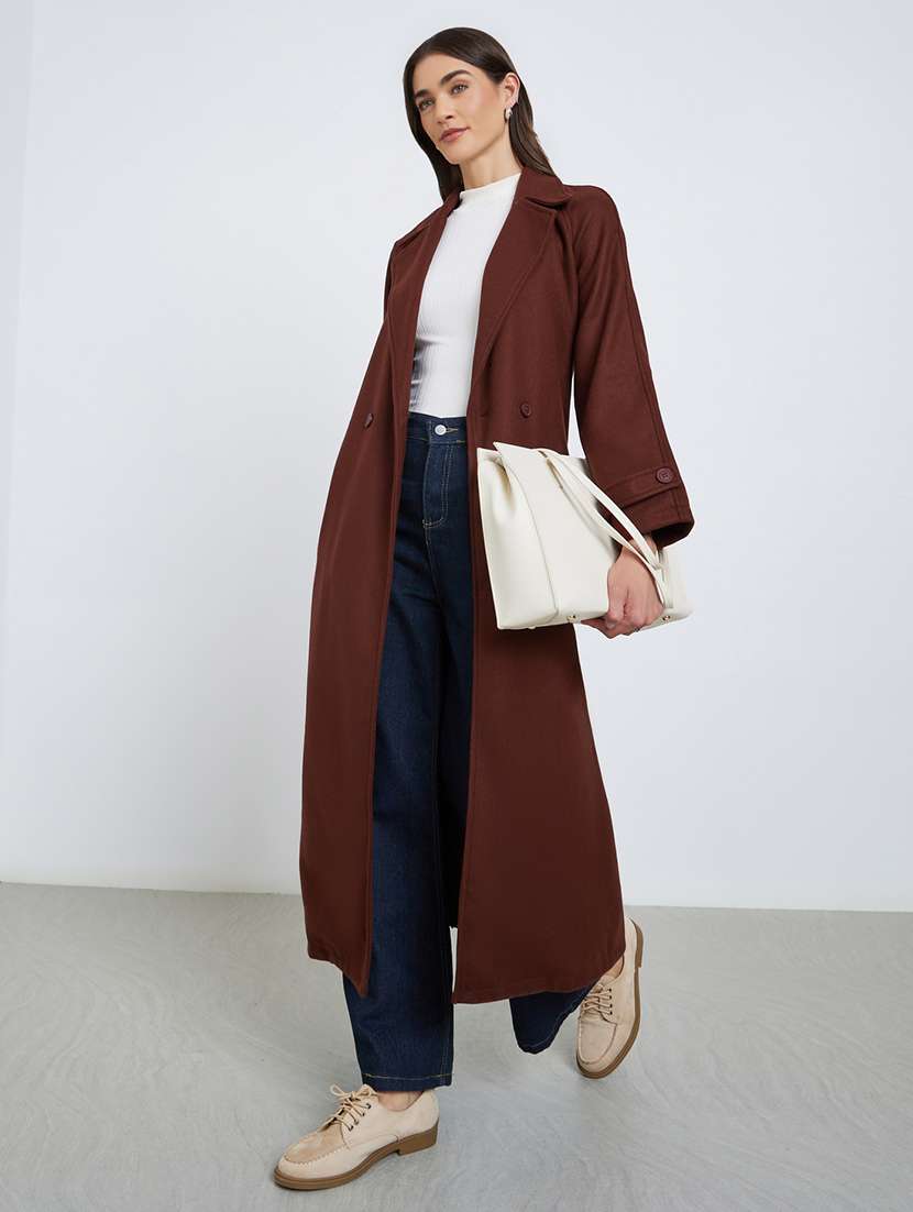 women solid long sleeve trench coat - 22219970 -  Zoom Image - 0